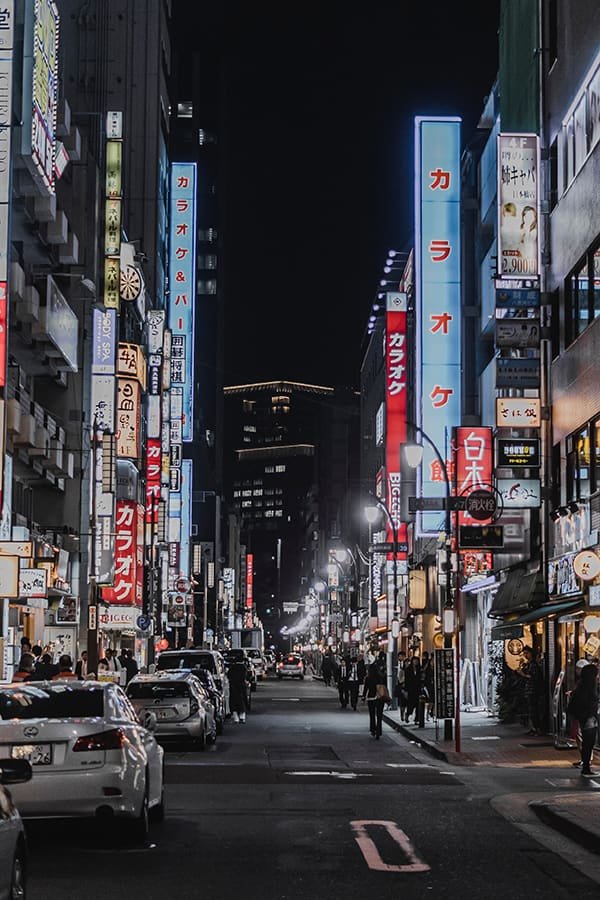 a street on the Gold Coast at night