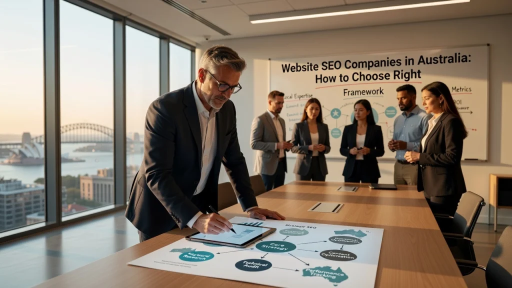 Professional header image for comparison analysis: Website SEO Companies in Australia: How to Choose Right