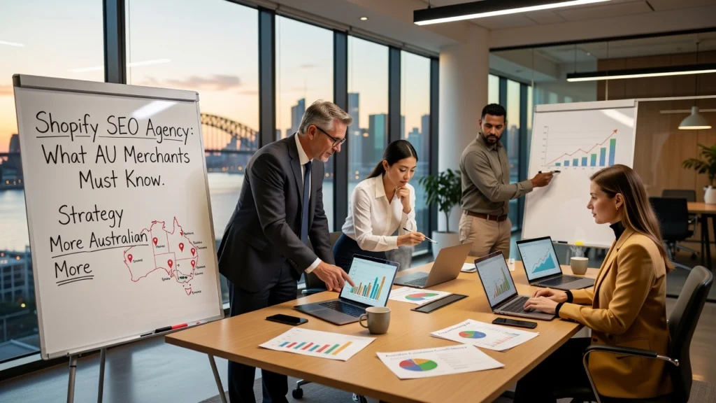 Professional header image for list-based article: Shopify SEO Agency: What AU Merchants Must Know