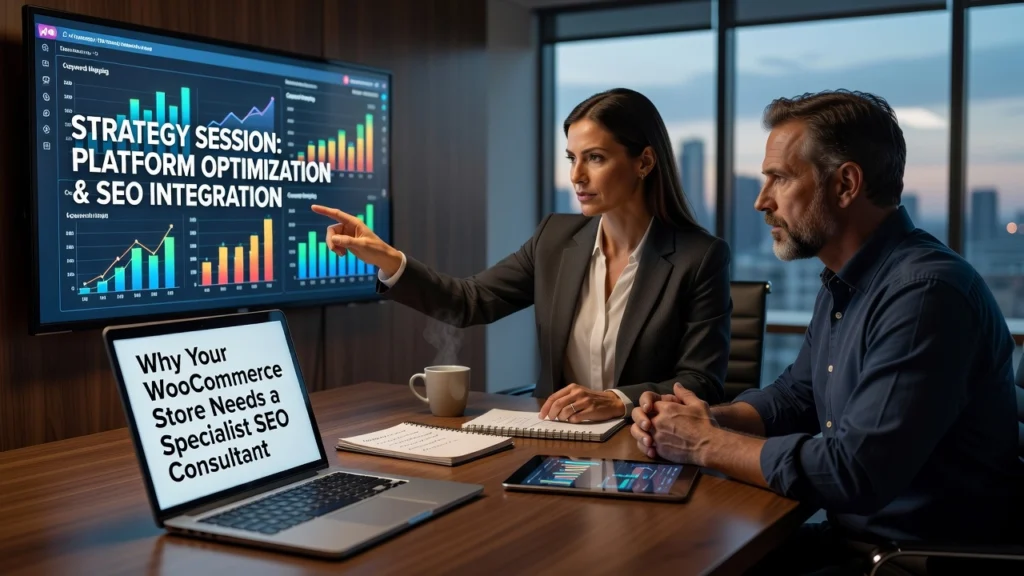 Professional header image for industry analysis: Why Your WooCommerce Store Needs a Specialist SEO Consultant