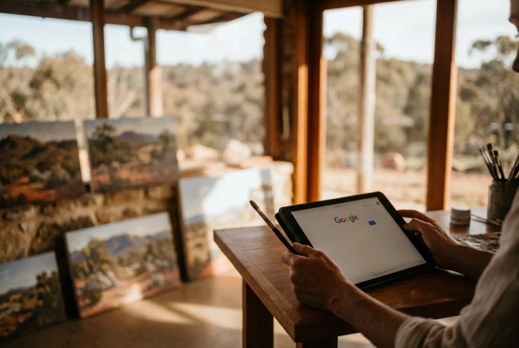 Professional header image for list-based article: Australian Landscape Artists Who Are Actually Easy to Fin...
