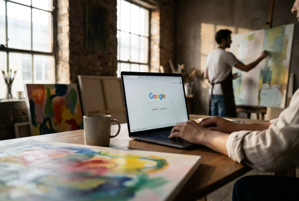 Professional header image for list-based article: SEO Strategies Every Abstract Artist Needs to Get Found O...