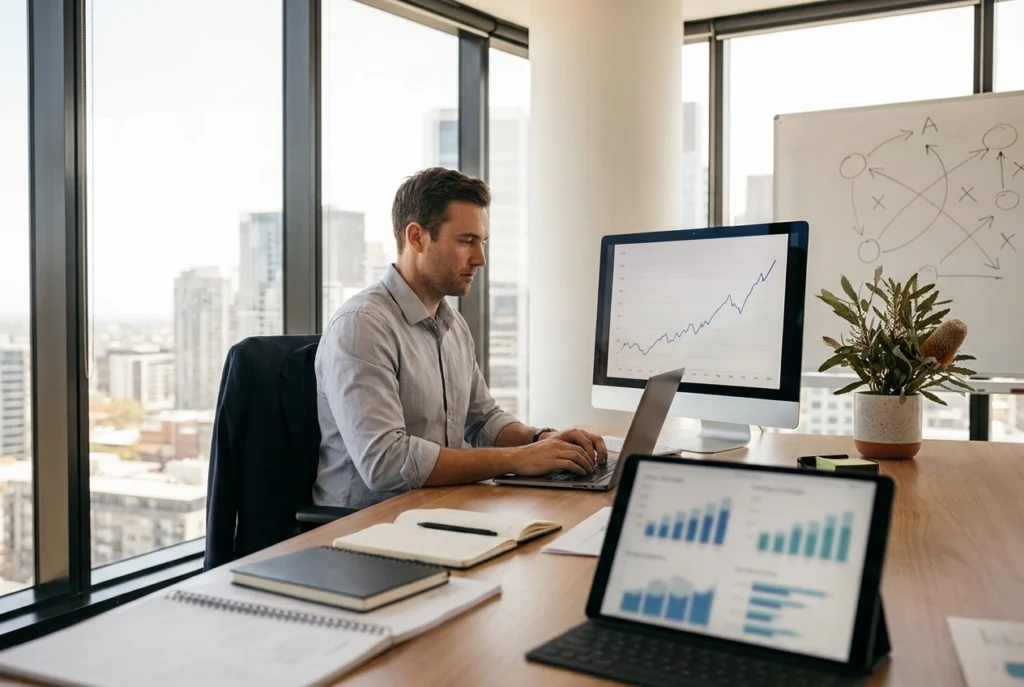 Professional header image for industry analysis: B2B Lead Generation in Australia: Why SEO Wins Past the S...