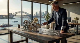 Professional header image for educational tutorial: The SEO Framework Australian Small Businesses Actually Need