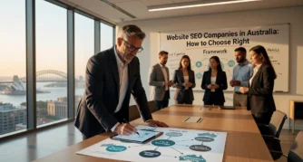 Professional header image for comparison analysis: Website SEO Companies in Australia: How to Choose Right