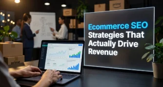 Professional header image for list-based article: Ecommerce SEO Strategies That Actually Drive Revenue