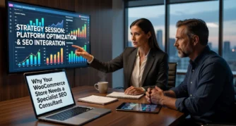 Professional header image for industry analysis: Why Your WooCommerce Store Needs a Specialist SEO Consultant